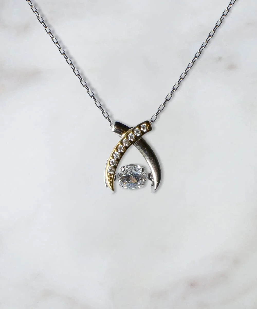 Unique Holiday Wishbone Dancing Necklace V24196