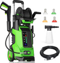 Electric Pressure Washer 3000 PSI 2.2 GPM with 4 Interchangeable Nozzles and Foam Cannon Hose Reel Q604813