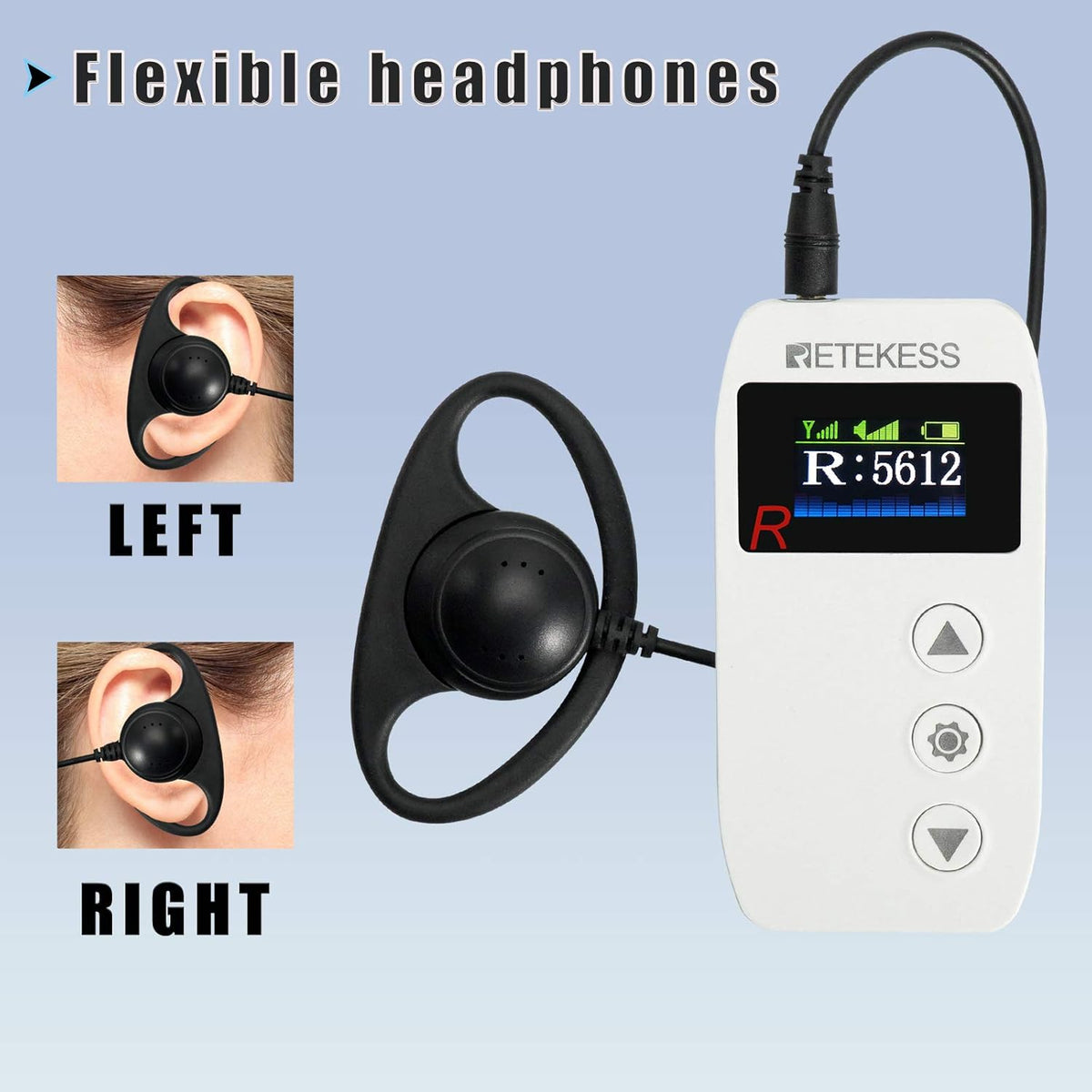 Wireless Tour Guide System with Magnetic Charging, 328ft Long Range, AUX MIC Dual Input Y58109