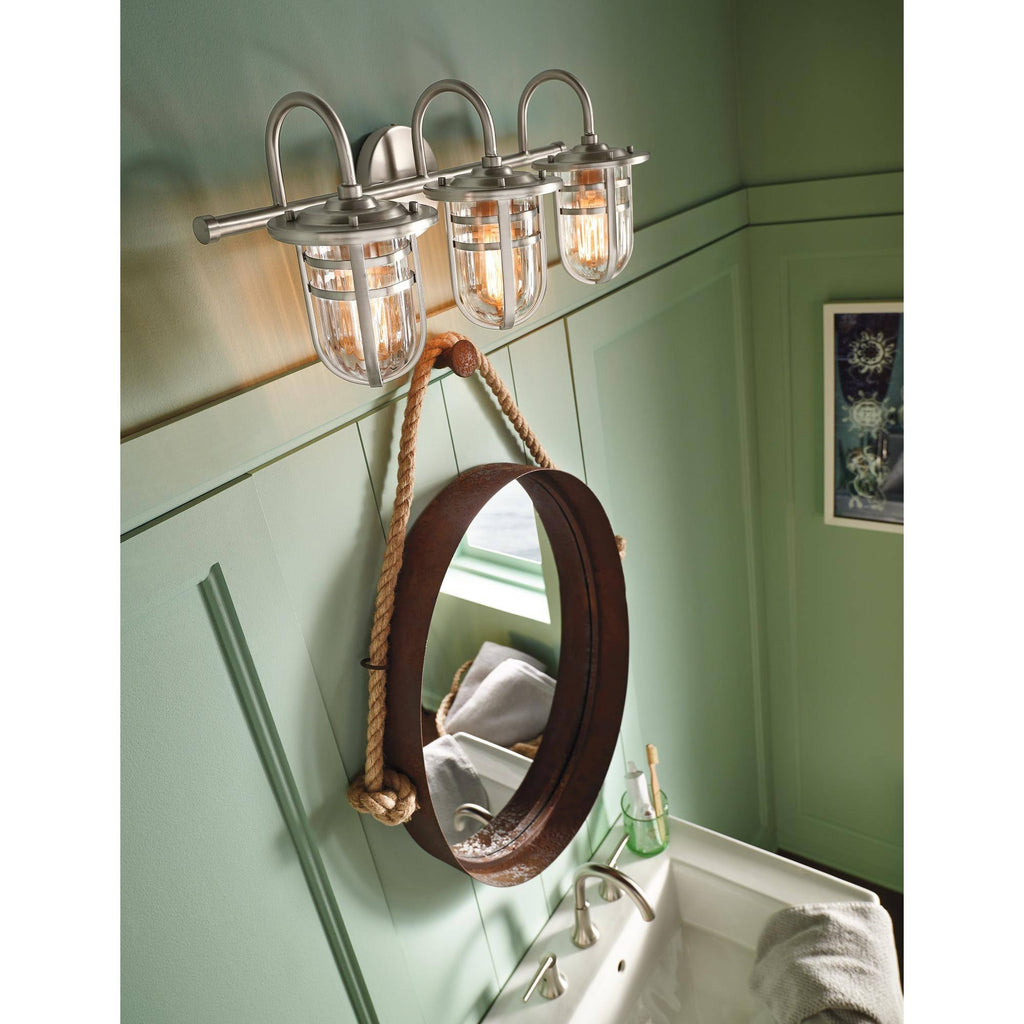 3 Light Brushed Nickel Bath Light V5973
