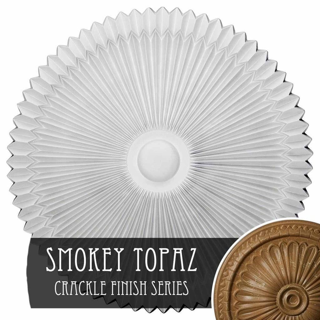 24x22OD x 3x22P Hand-Painted Smokey Topaz Crackle Ceiling Medallion N446844