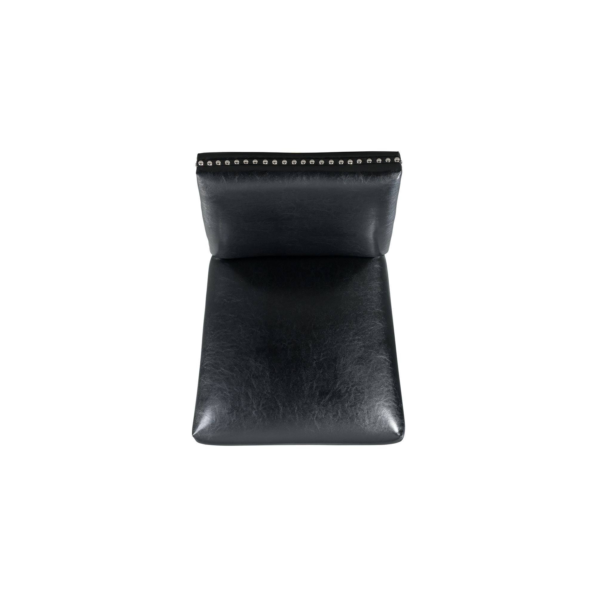Black Faux Leather Side Chair Set G7292