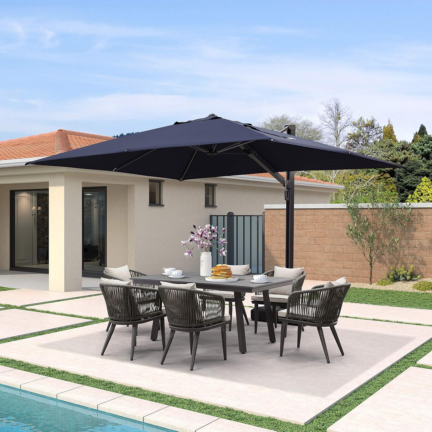 Grey Offset Patio Umbrella Q9986
