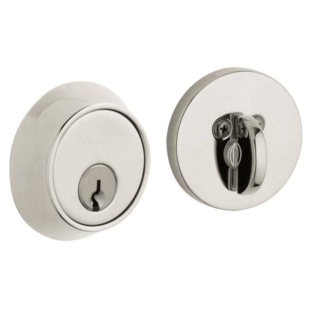Polished Nickel Round Single Cylinder Deadbolt Z166