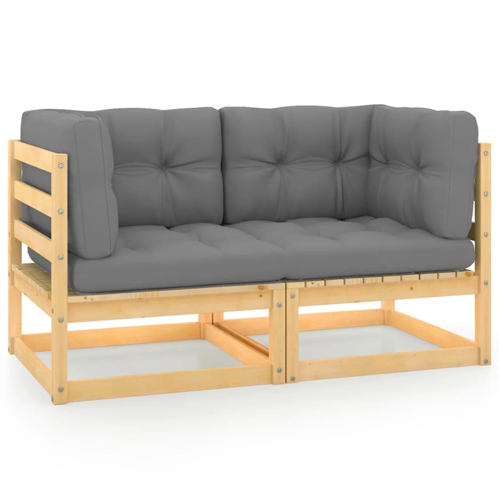Gray Cushions Pinewood 2 Corner Sofa Set U749