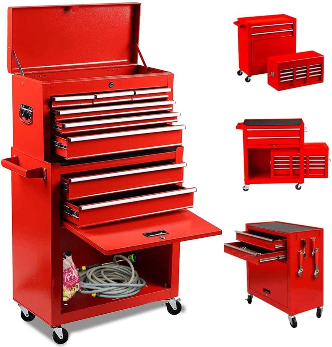 Black 8-Drawer Rolling Tool Chest with Lock A537