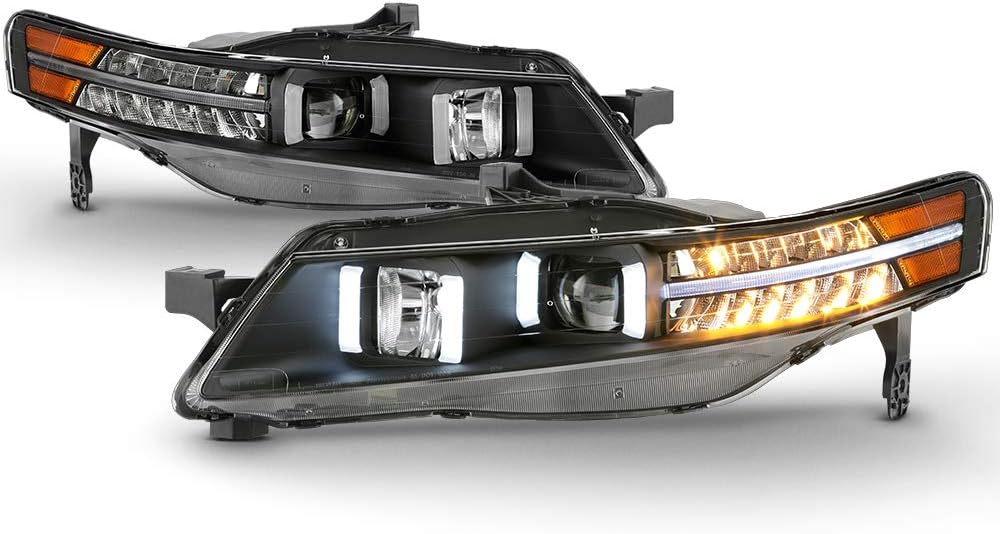 LED Signal DRL Tube Projector Headlights Headlamps Driver & Passenger Side C167881