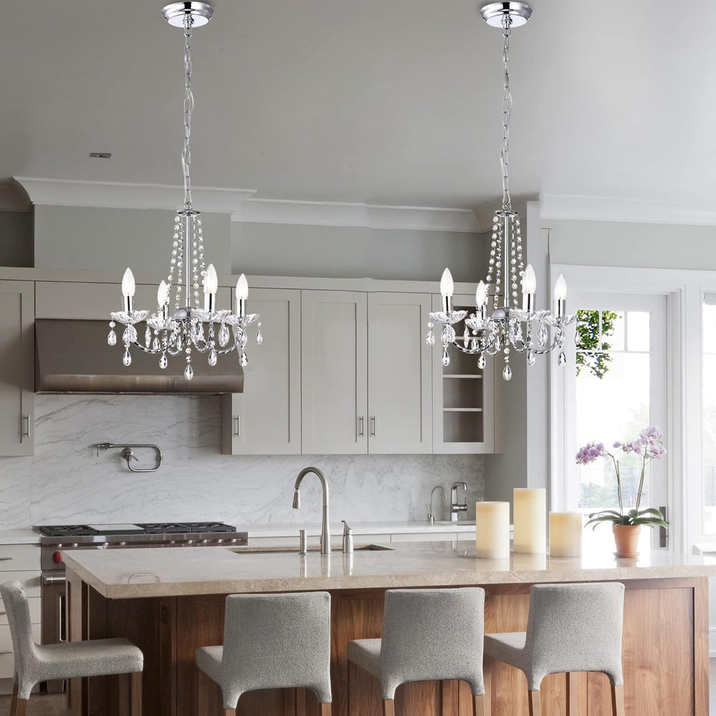 Small Chandelier Chrome 4 Light Candle Chandelier 15 Inches Wide M465734