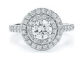 14k White Gold Double Halo Engagement Ring T5844