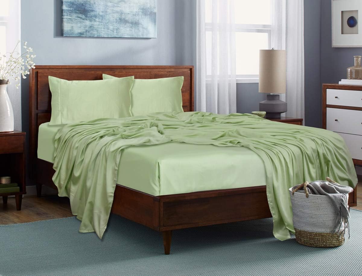 Split King Charcoal Gray 5PC Tencel Lyocell Bed Sheets Set E99869