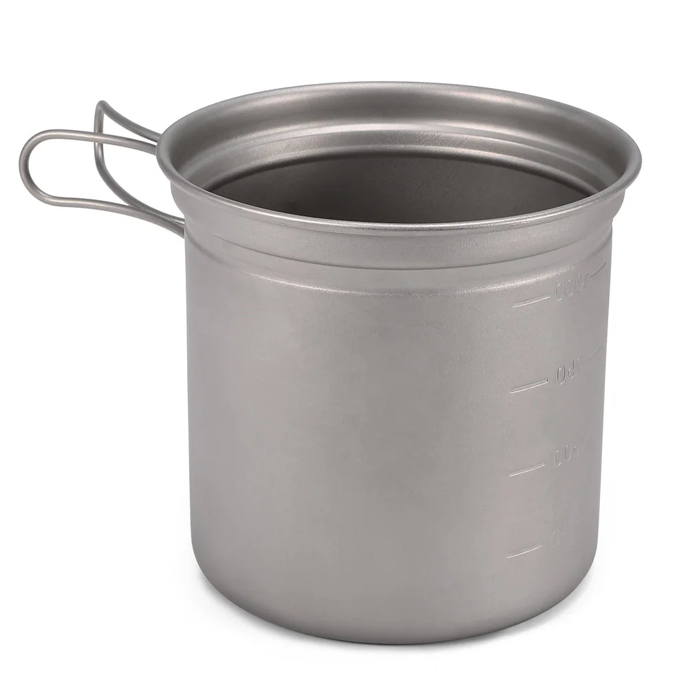 Titanium Cookware Set 1000ml 750ml Pot Pan Spoon Set B541
