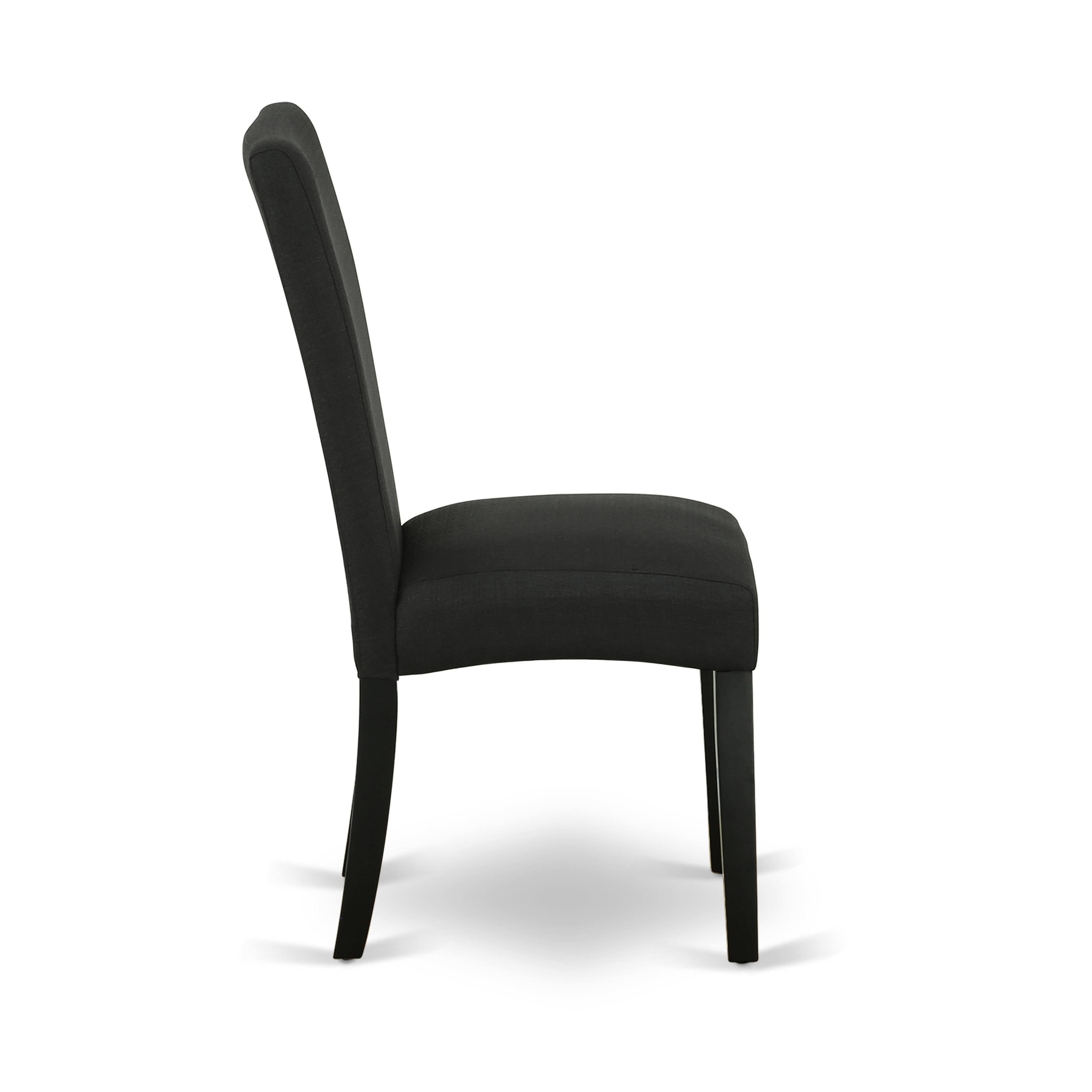 Black Linen Fabric Parson Chair, Set of 2 S97273