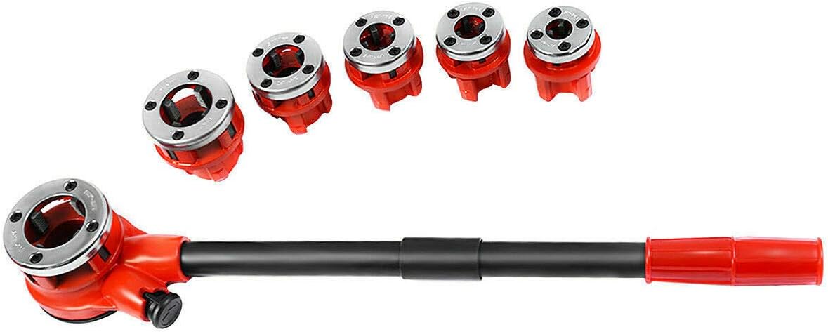 Ratchet Pipe Threader Kit Set with 6 Dies and Storage Case Pack of 2 R1472