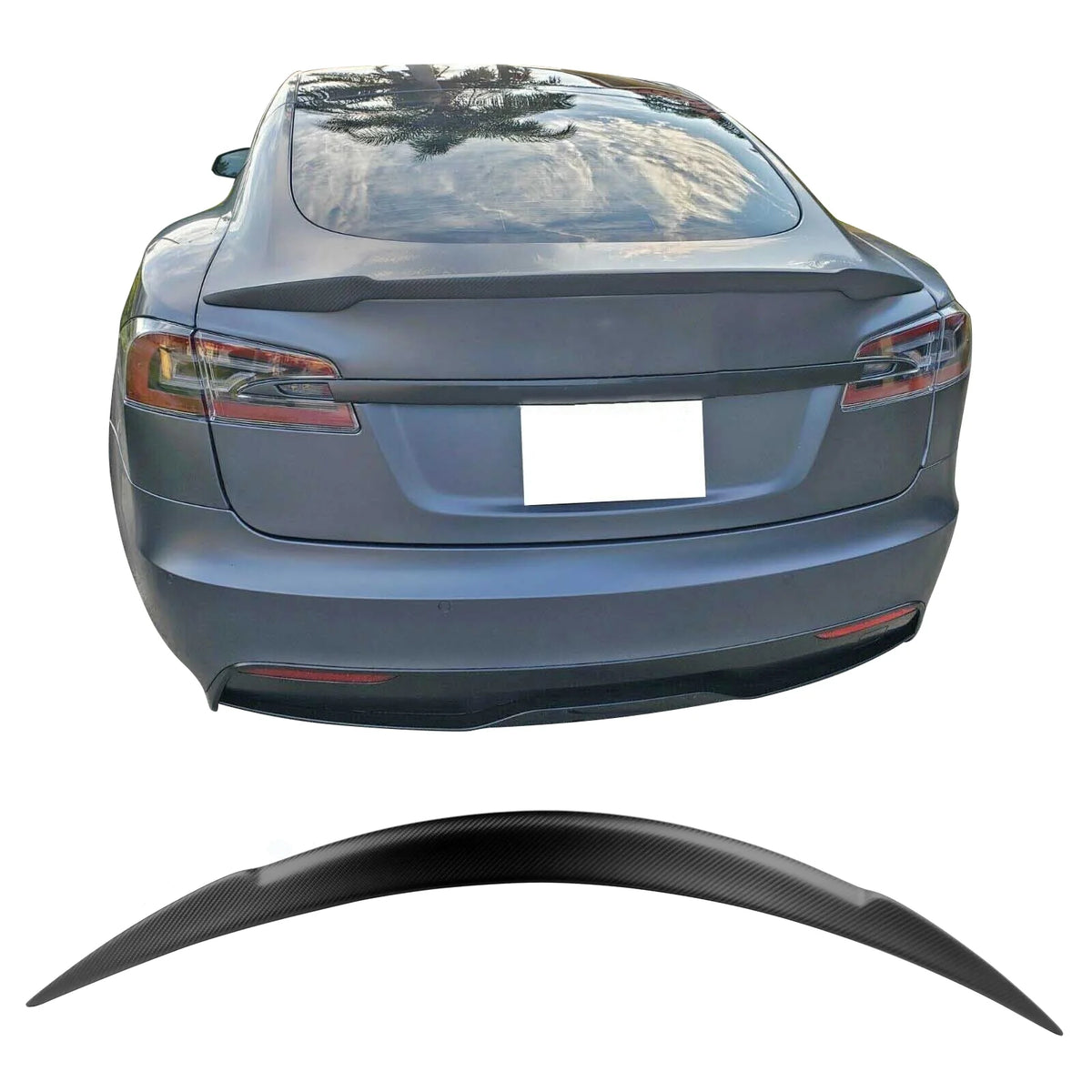 Matte Carbon Fiber Trunk Spoiler for Tesla Model S A450