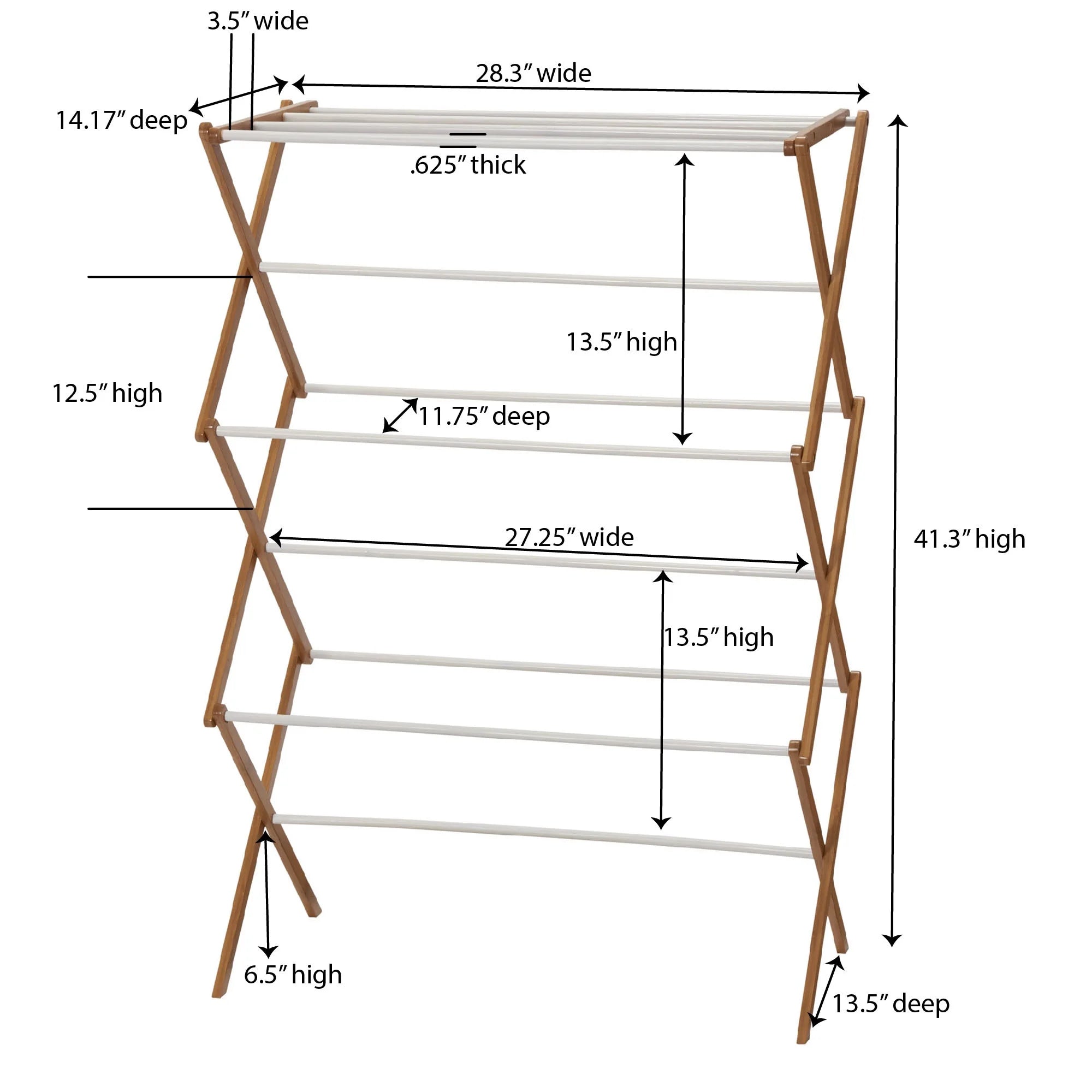 Collapsible Bamboo Clothes Drying Rack Z2709