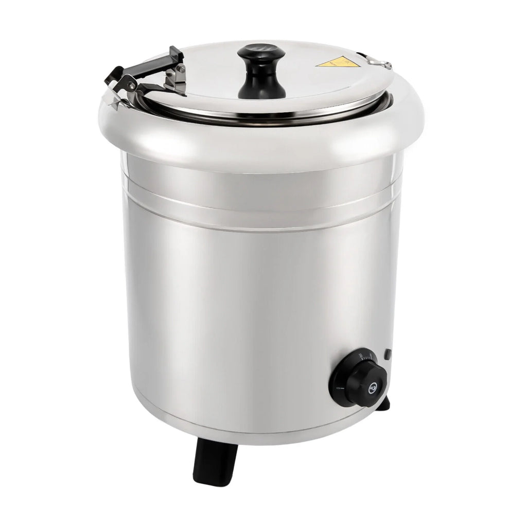10L 400W Commercial Electric Soup Warmer Pot Stainless Steel Countertop Food Kettle with Lid N474091