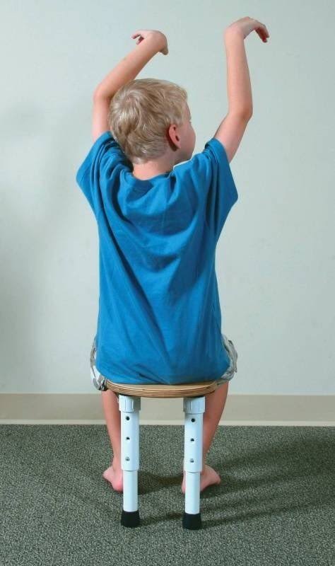 Double Leg Round T-Stool, 11 to 15 inch Adjustable Height C172830