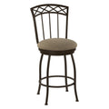 30x22 Bar Height Metal Swivel Barstool in Geneva Pepper Fabric and Matte Black Finish A247