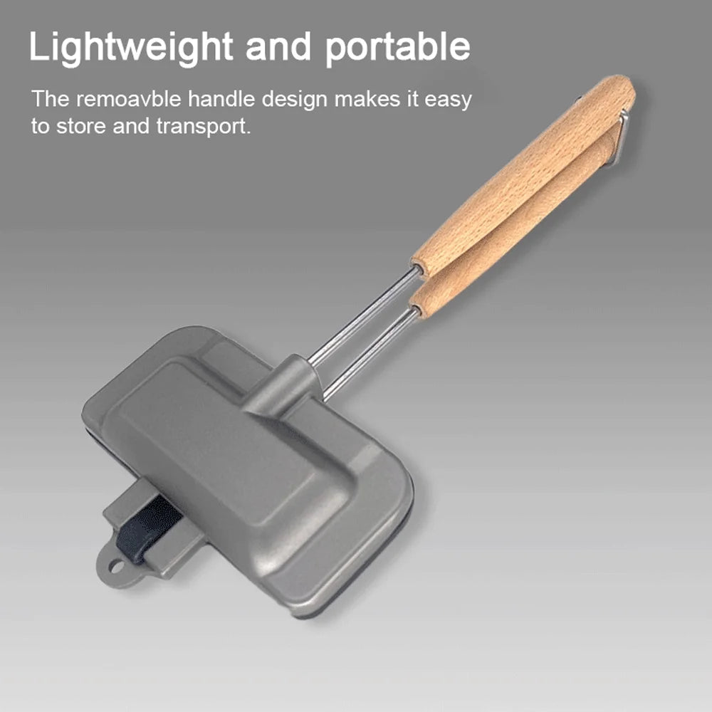Double-Sided Non-Stick Aluminum Sandwich Maker with Removable Handle Z6932