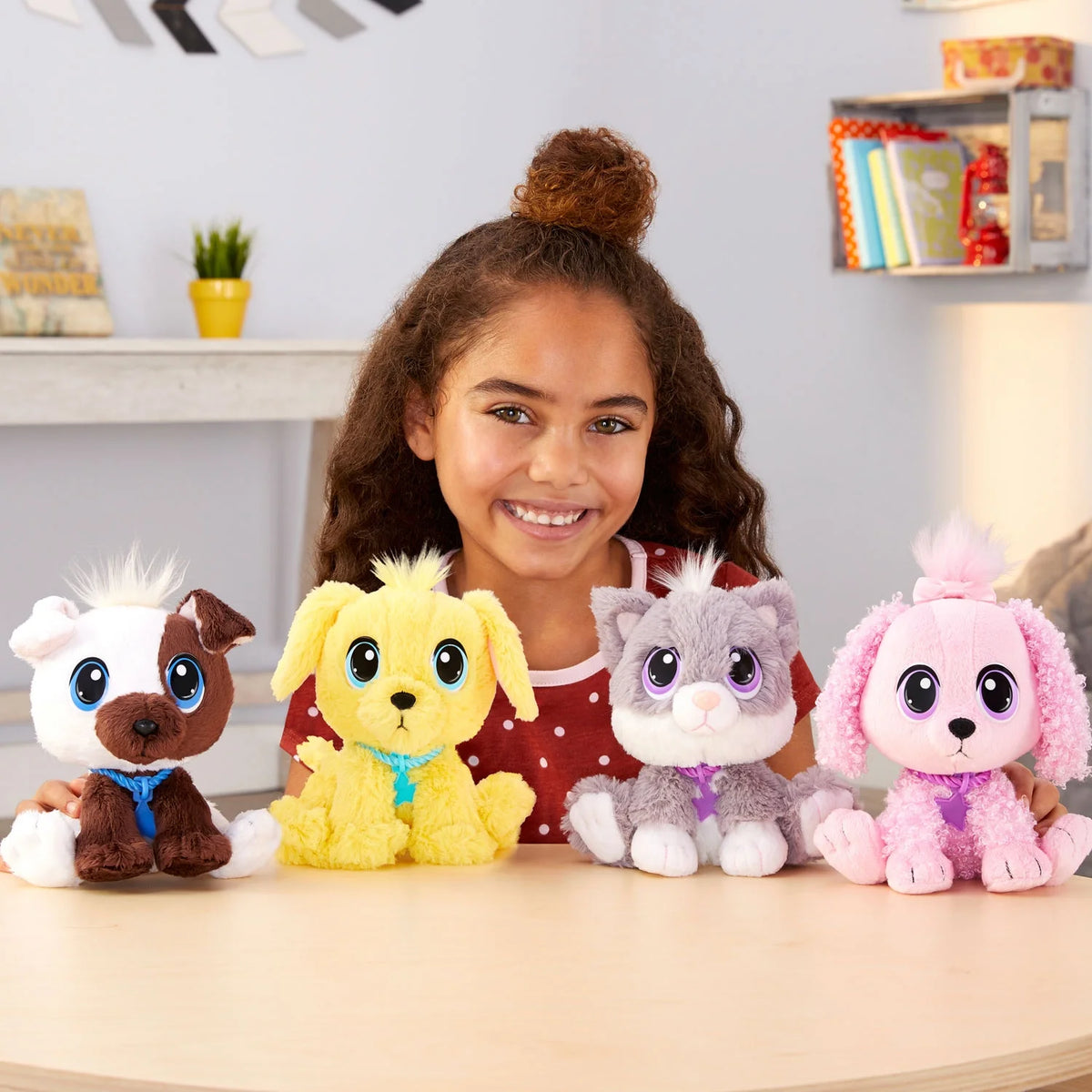 Boxer Mix Soft Plush Pet Toy with Collar, Tag, Doghouse, Stickers, Activities Ages 3+ Y6807