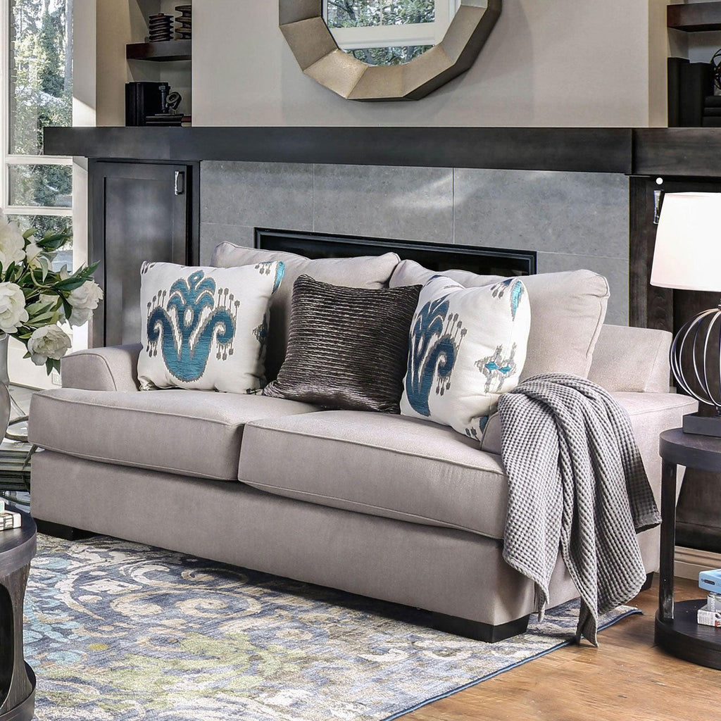 Gray & Silver Chenille Sofa and Loveseat Y973