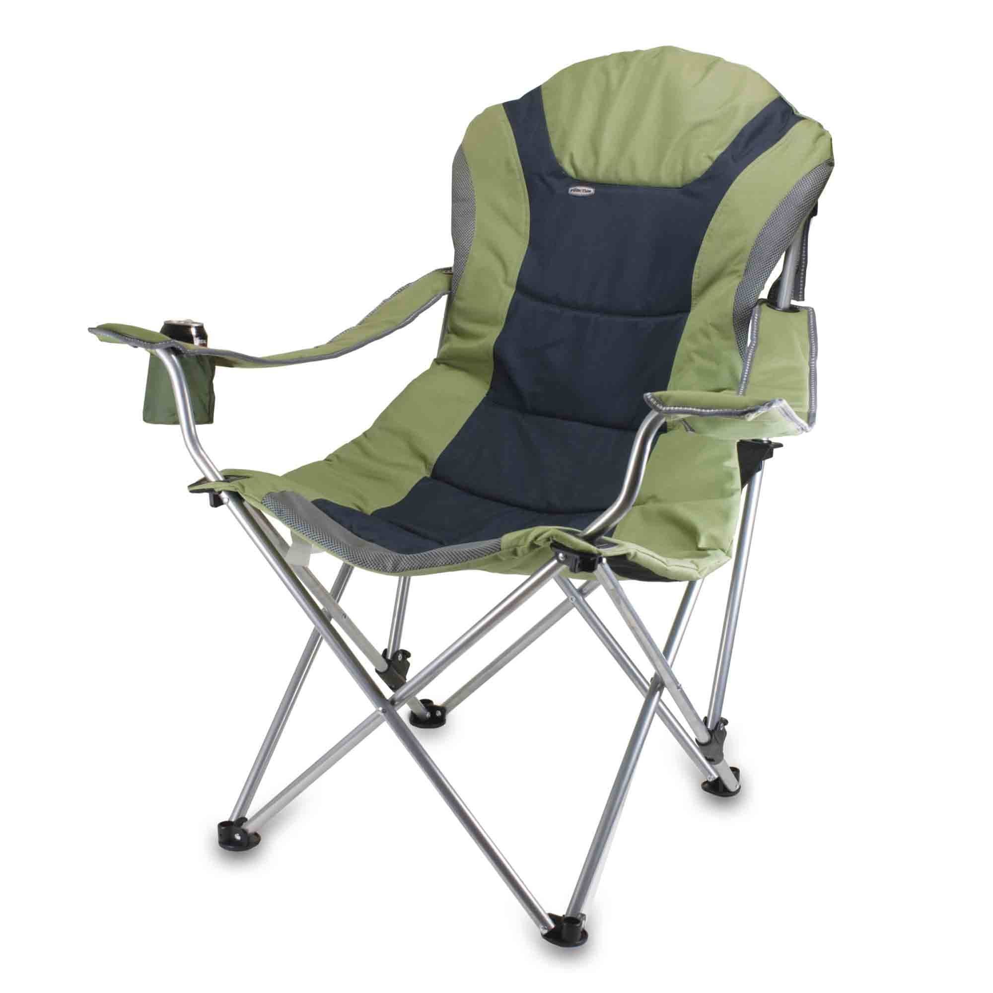 Reclining Camp Chair, Black/Grey B135