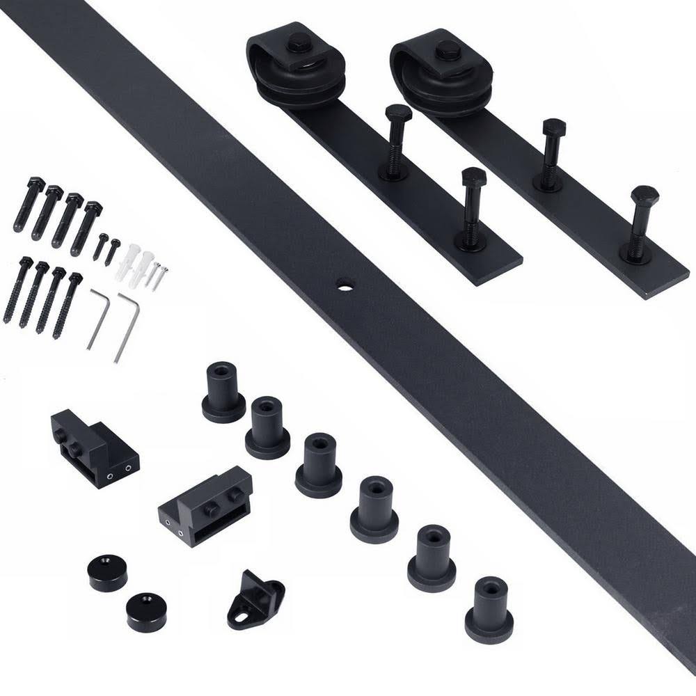 Charcoal Black Solid Wood Interior Sliding Barn Door U8967