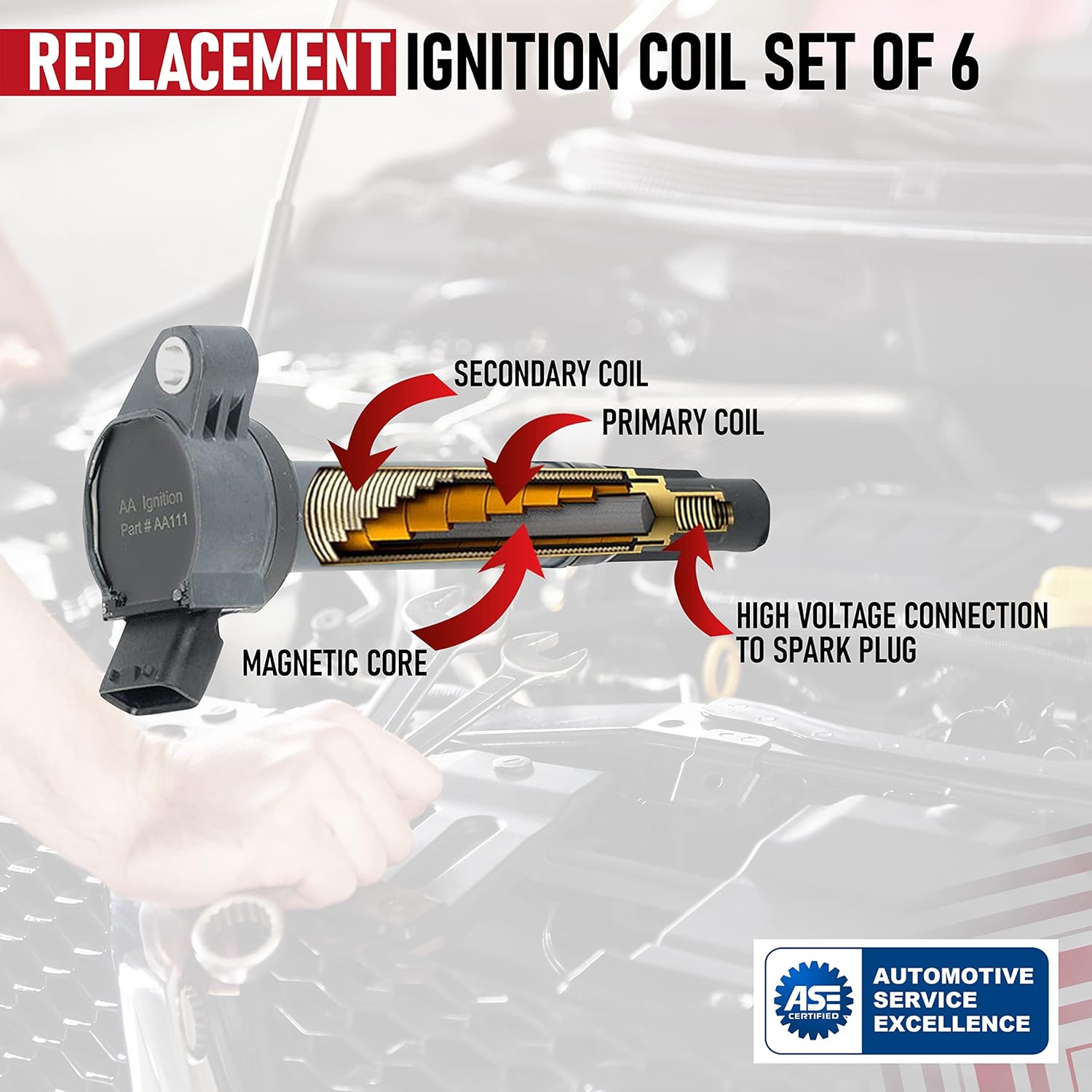 Ignition Coil Set of 6 for Toyota, Lexus & Scion Vehicles F5853