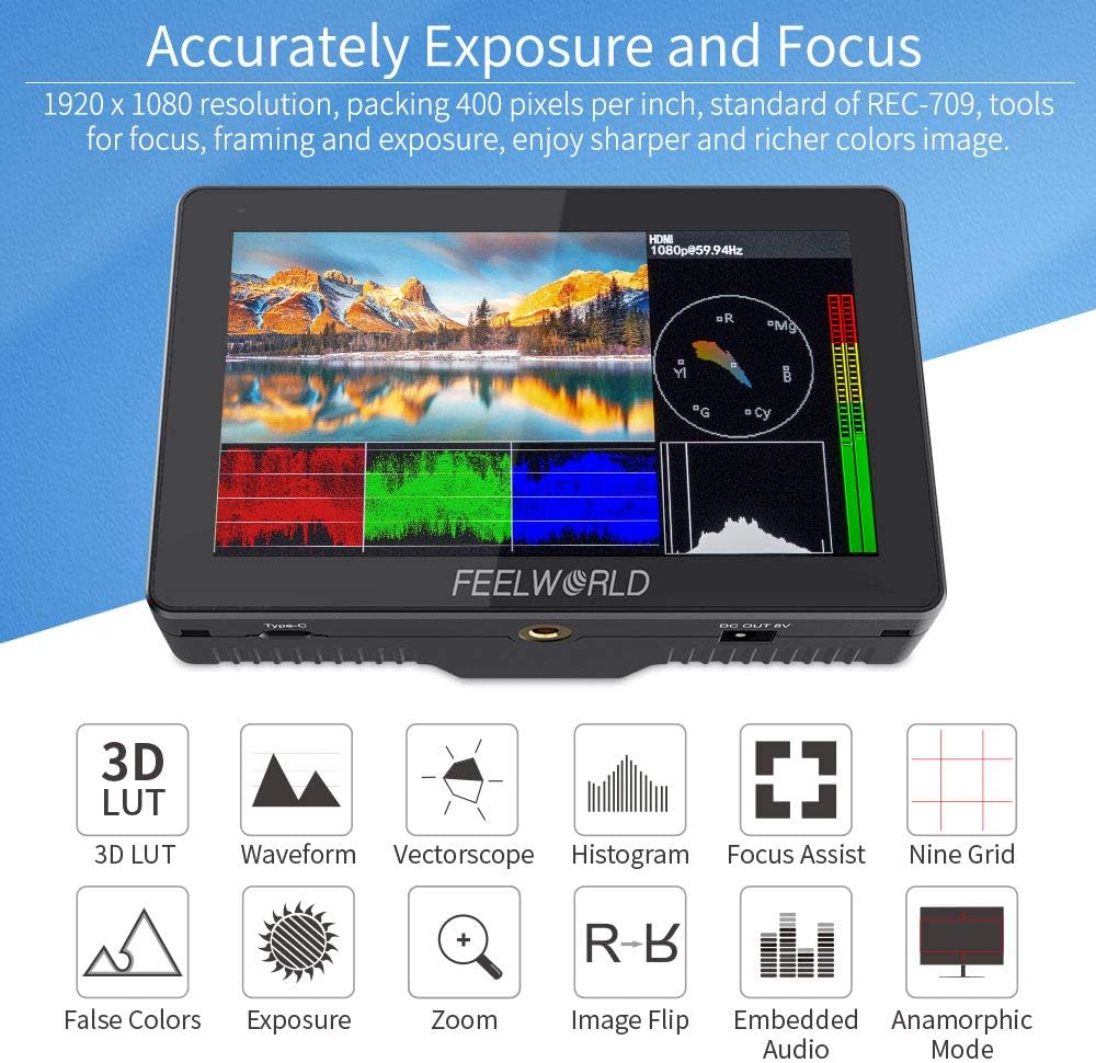 5.5 Inch Wireless Video Transmission Field Monitor with Built in Transmitter and Receiver F1620