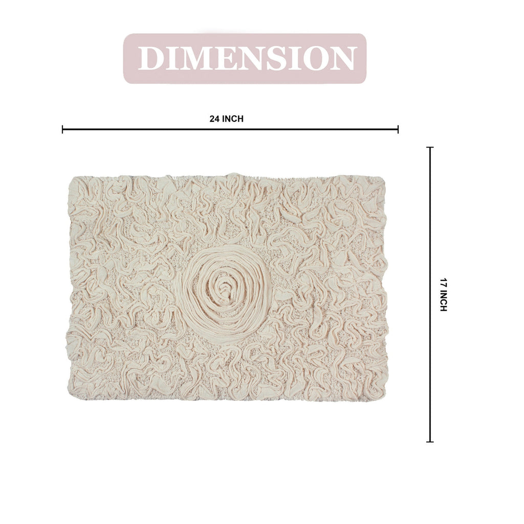 Ivory Cotton Bathroom Rug 17"x24" E1128