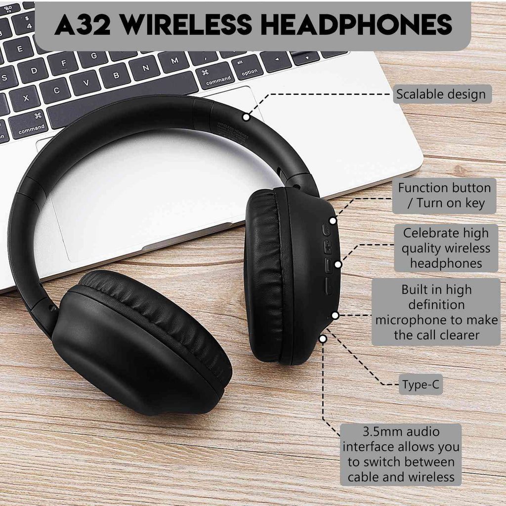 Wireless Bluetooth Over The Ear Headphones with Mic D5556