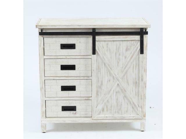 White Farmhouse Storage Cabinet A684592