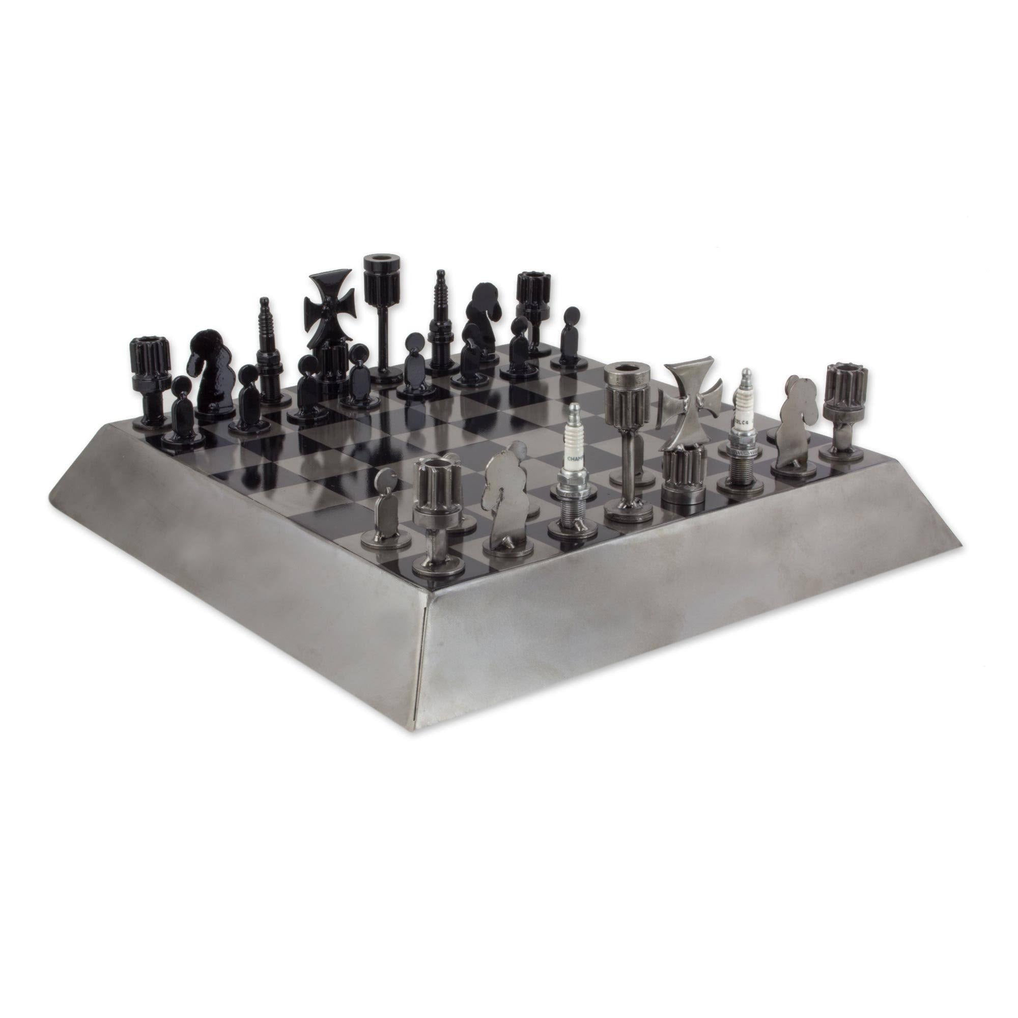 Recycled Metal Chess Game Set V584