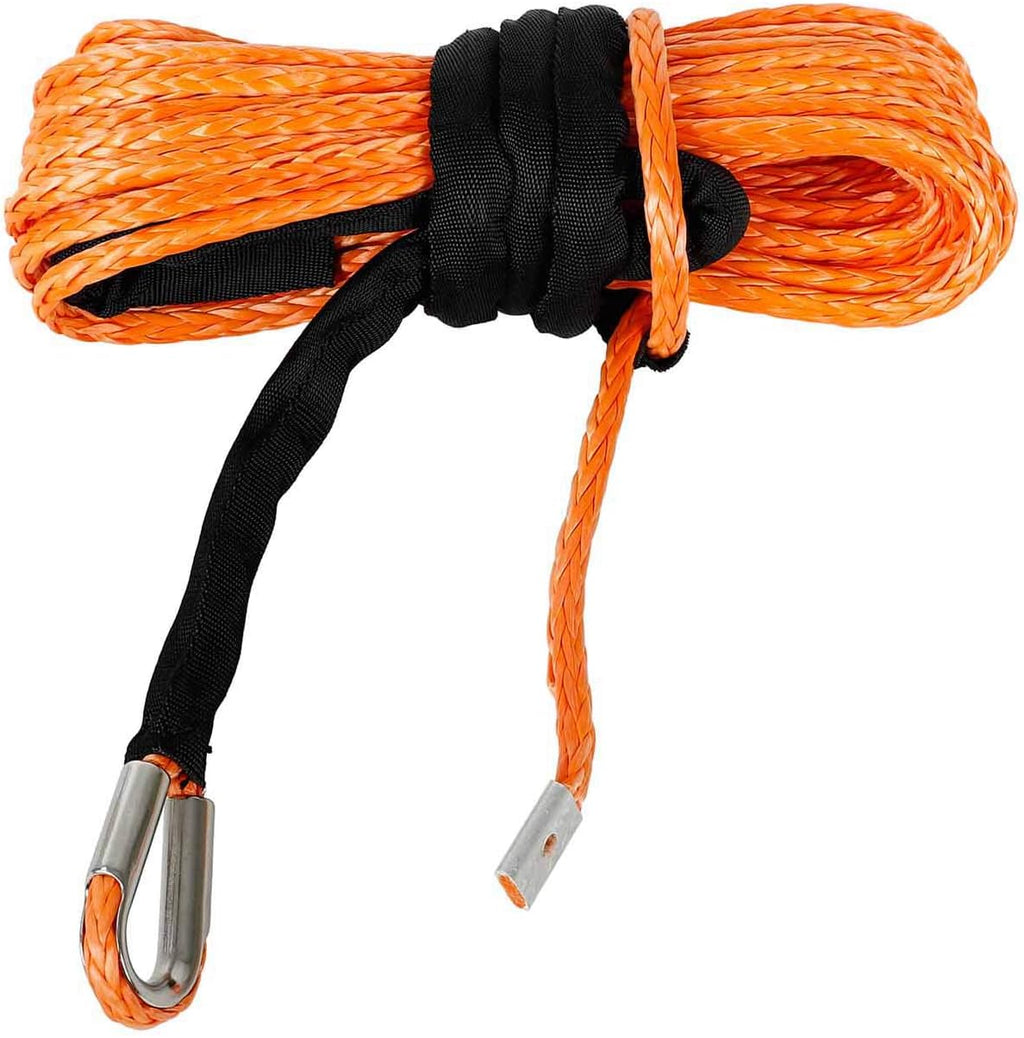 5/16" x 50' Synthetic Winch Rope 20000 LB Capacity Orange Pack of 2 P239588