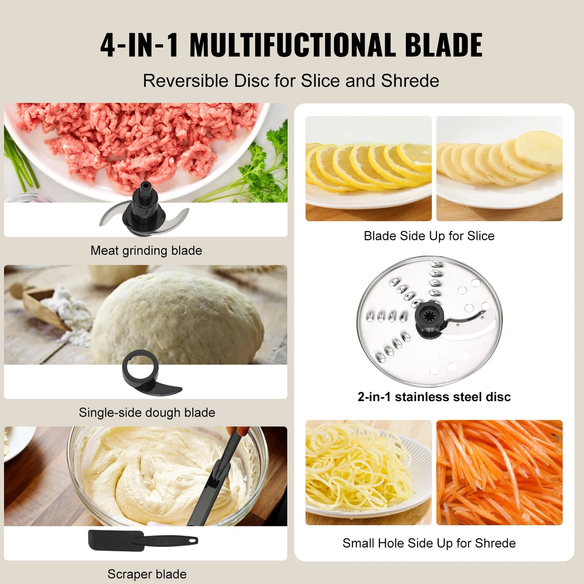7-Cup 350W Food Processor Vegetable Chopper J3217