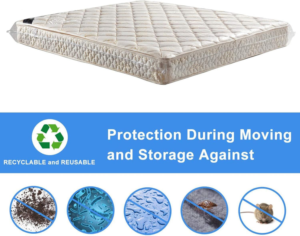 2 Packs 4 mil Thick Polyethylene Mattress Bag, California King N21778