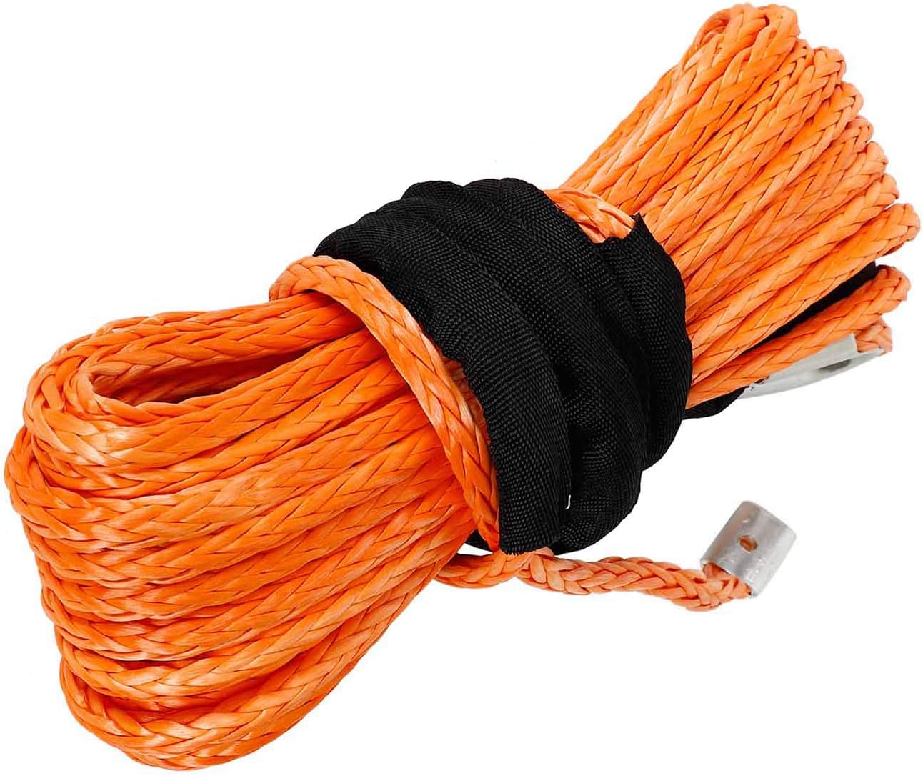 5/16" x 50' Synthetic Winch Rope 20000 LB Capacity Orange Pack of 2 P239588