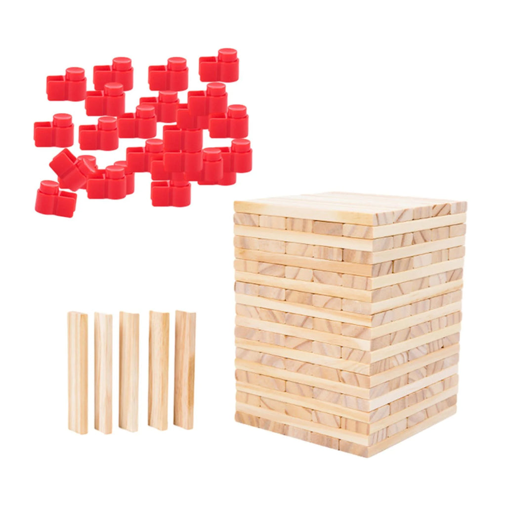100 Pieces Wooden Blocks Stacking Game Building Kits Board Games F723230