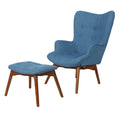 Mid-Century Modern Arm Chair with Ottoman D554