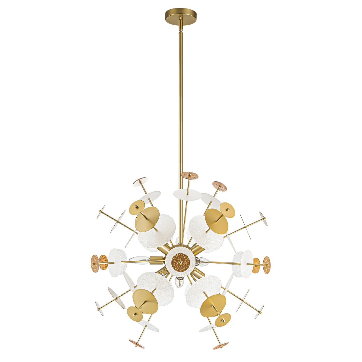 9-Light Linear Starburst Textured Glass Chandelier G905