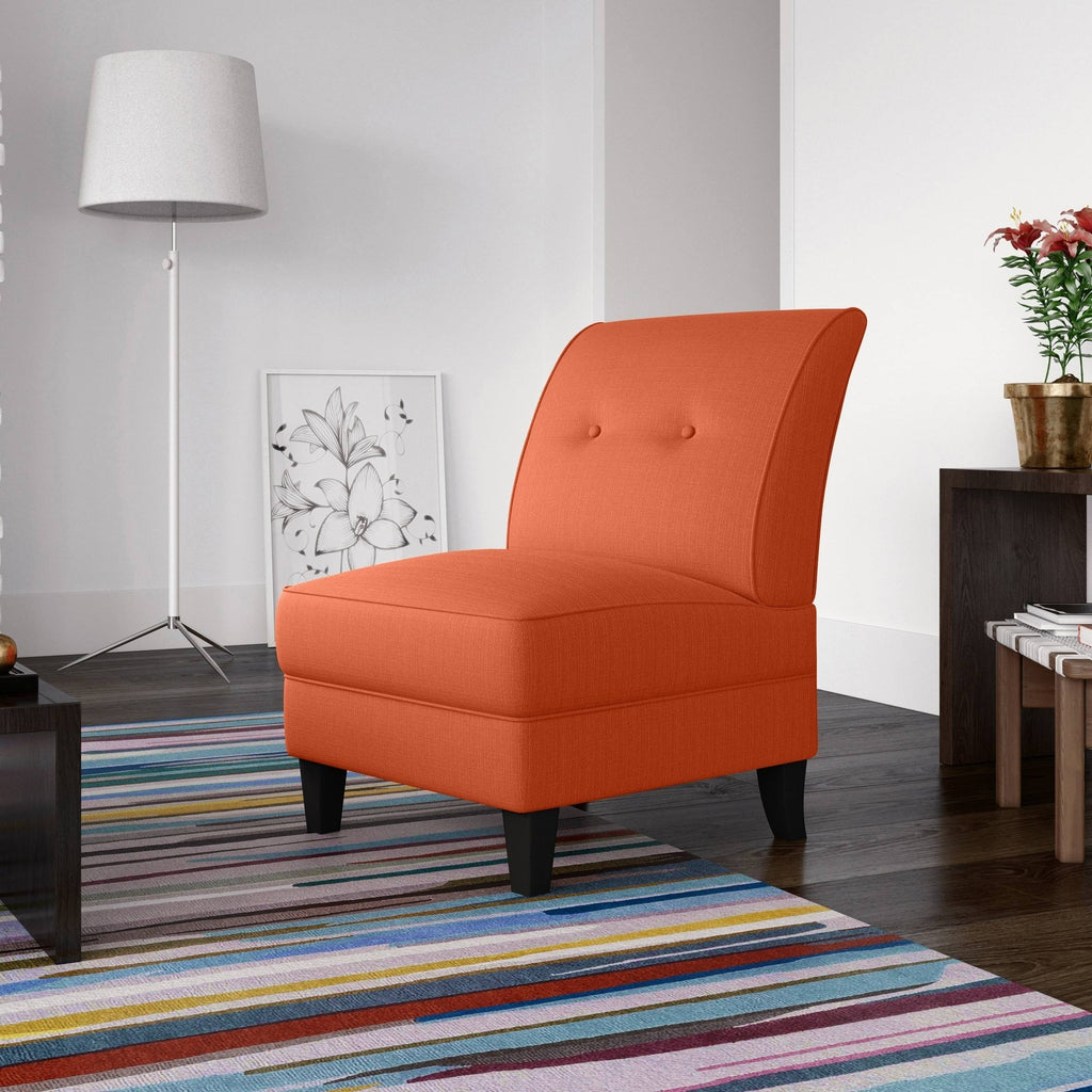 Orange Linen Armless Chair K403826