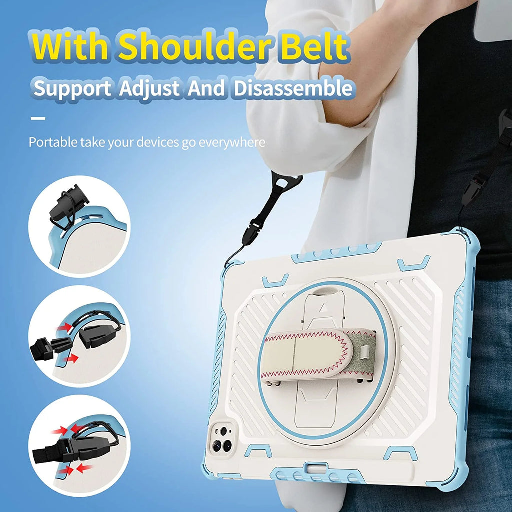 Heavy Duty Protective Cover with 360° Rotating Hand Strap & Stand Shoulder Strap G2570