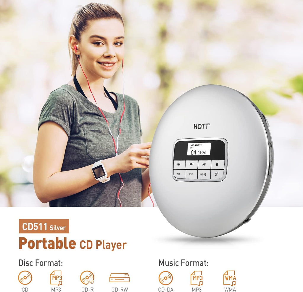 Portable CD Player with Anti-Skip Protection and Headphones D484549
