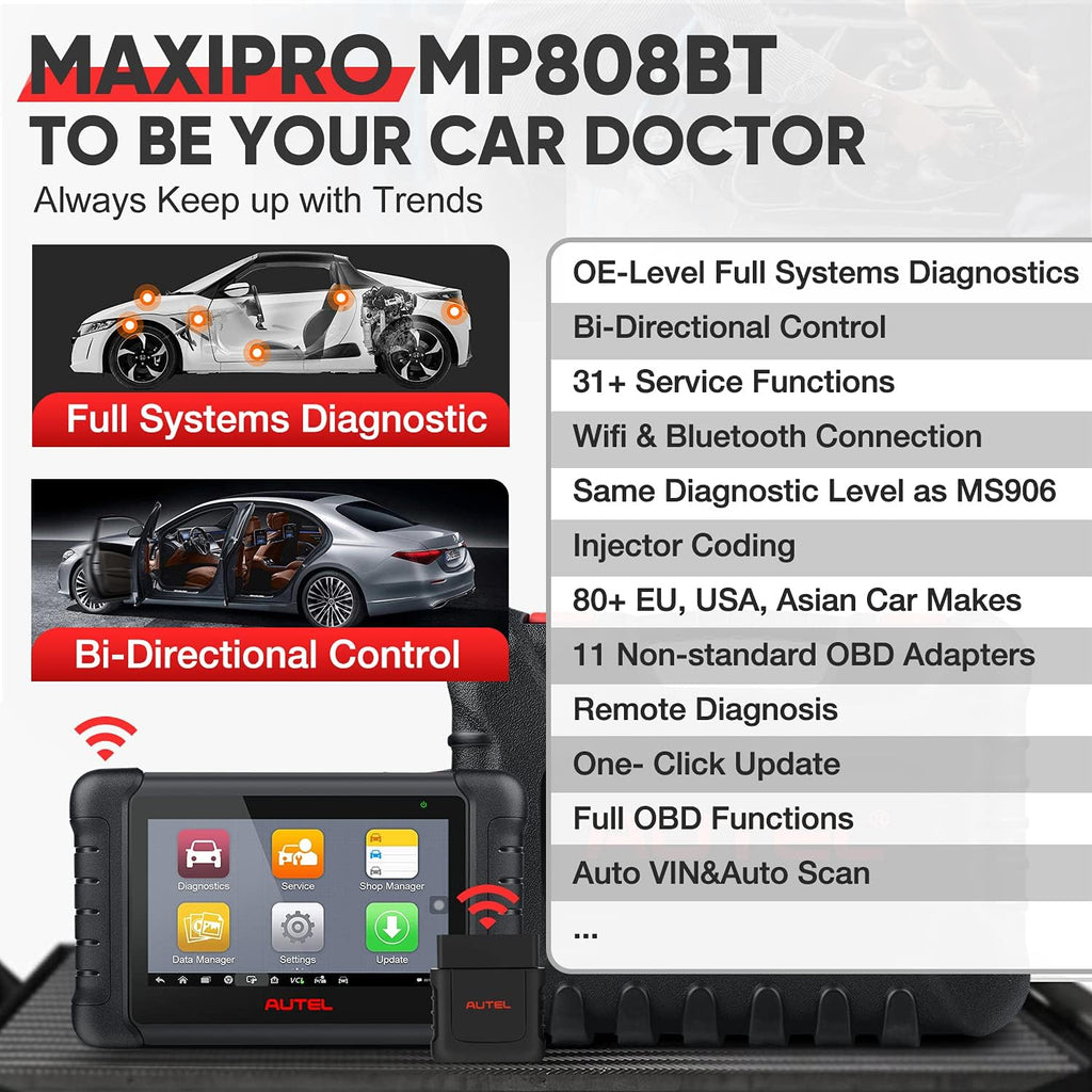 Autel MaxiPRO MP808BT Pro Automotive Scan Tool S2510