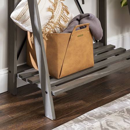 Grey Solid Wood Hall Tree U86268