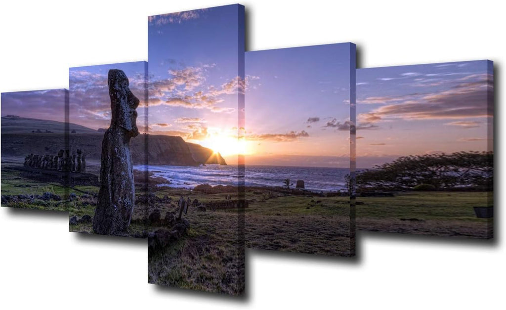 5 Panels Black and White Canvas Prints Wall Art Z9220