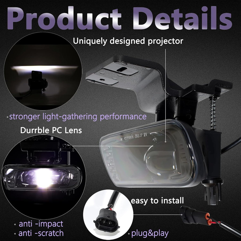 Front Bumper Projector LED Fog Lights 2PCS Black D94566