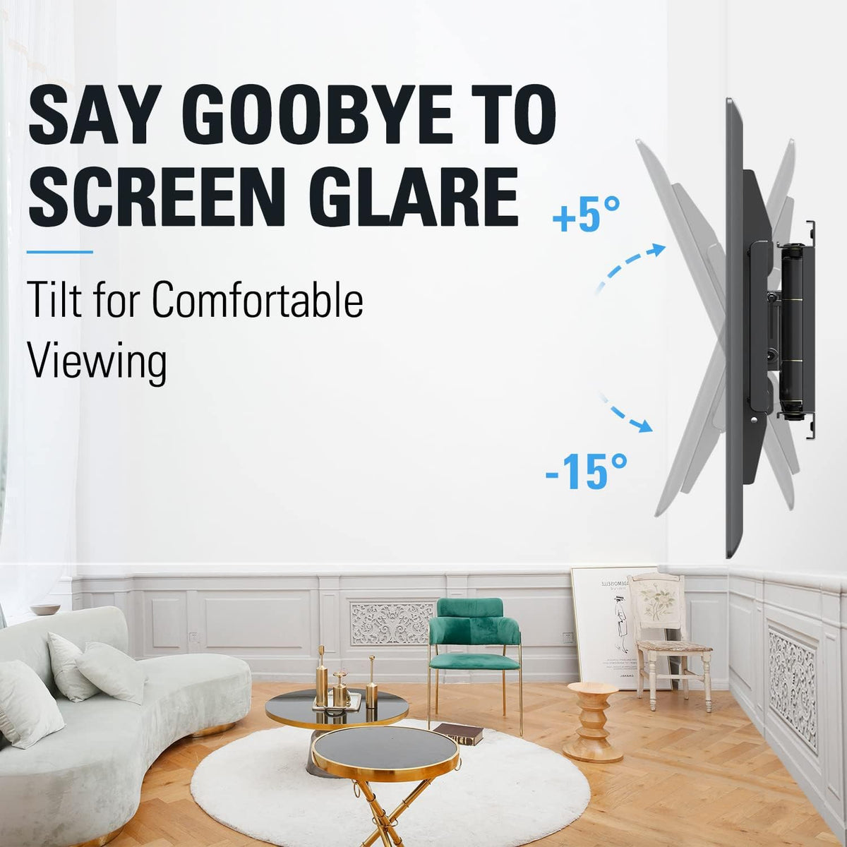 Full Motion TV Wall Mount Bracket for 42-75 Inch TVs, Max VESA 600x400mm, 132 lbs L704