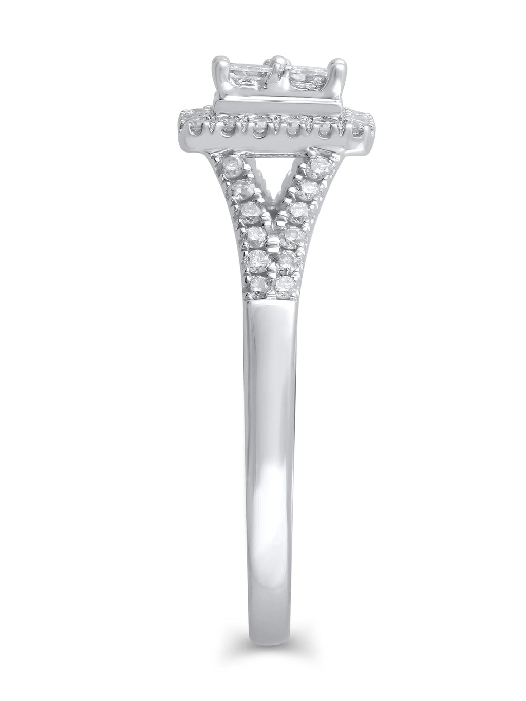 10kt White Gold Diamond Quad Engagement Ring, Size 8 R885469