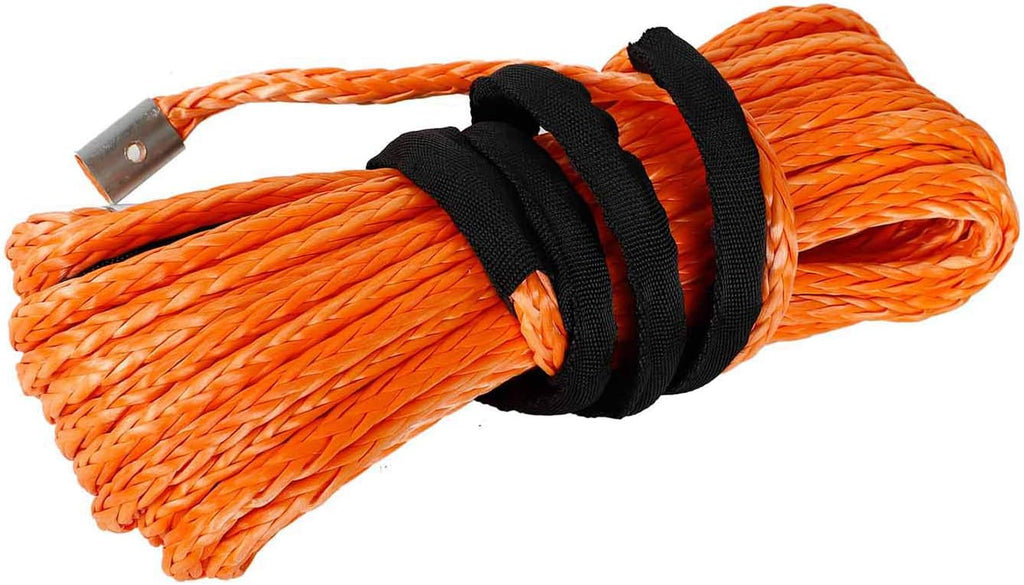5/16" x 50' Synthetic Winch Rope 20000 LB Capacity Orange Pack of 2 P239588